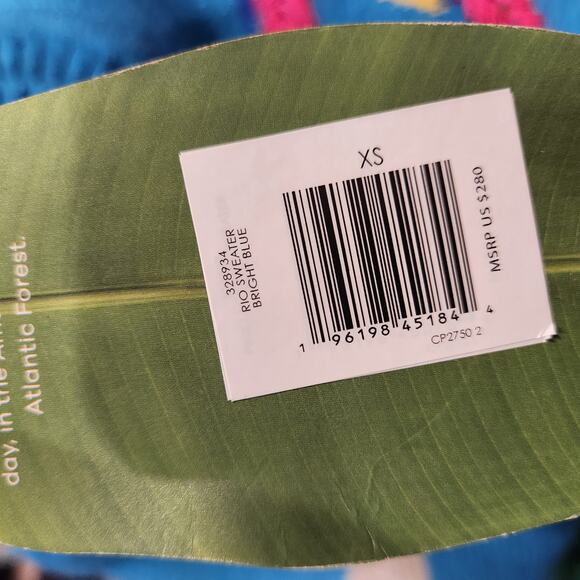 Farm Rio Oversized Blue logo sweater size XS - Picture 6 of 6